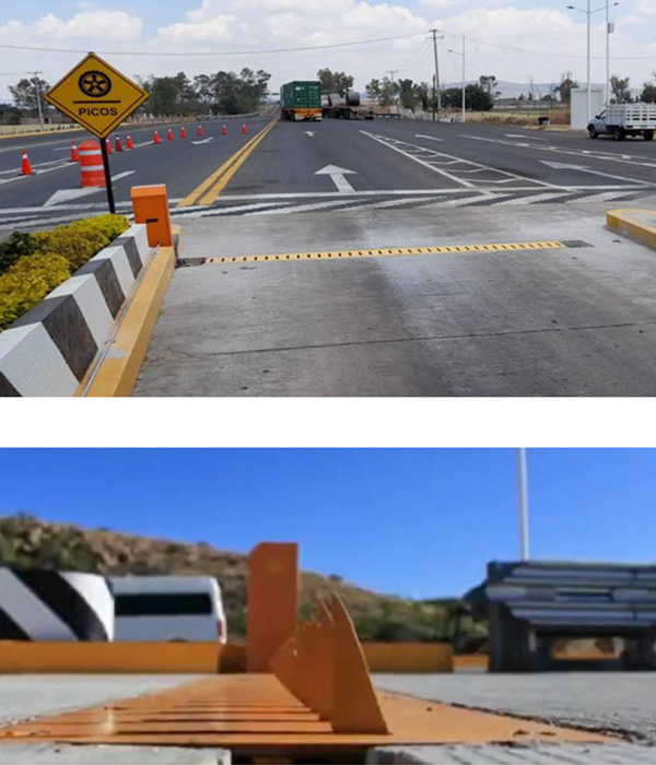 OCVIMEX Soluciones para Carreteras, Autopistas, Estacionamientos, Puentes y túneles, Ponchallantas para Casetas de Cobro
